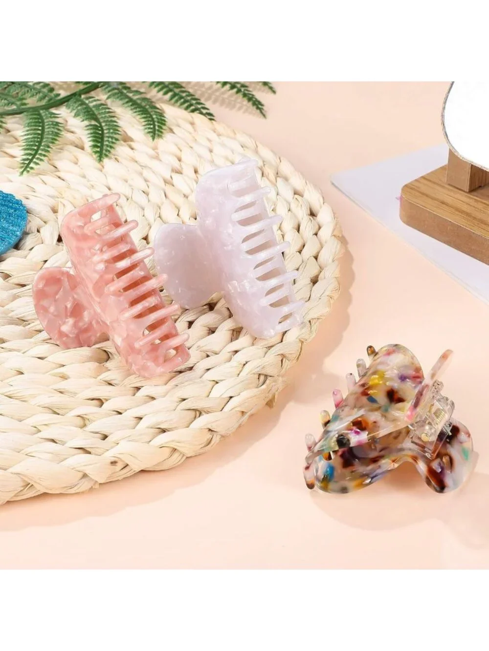 Colorful Medium Hair Claw Clips for Thin Hair | Tortoise Shell, Non-Slip Grip